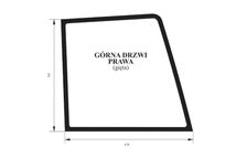 Szyba drzwi górna prawa New Holland TL 70, 80, 90, 100, 110, ACX558i