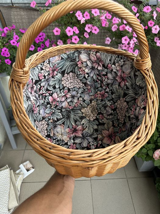 Kosz wiklinowy Niemiecki koszyk na grzyby piknikowy