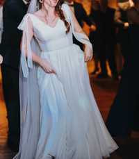 Suknia ślubna minimalistyczna 38/M w stylu warsaw poet