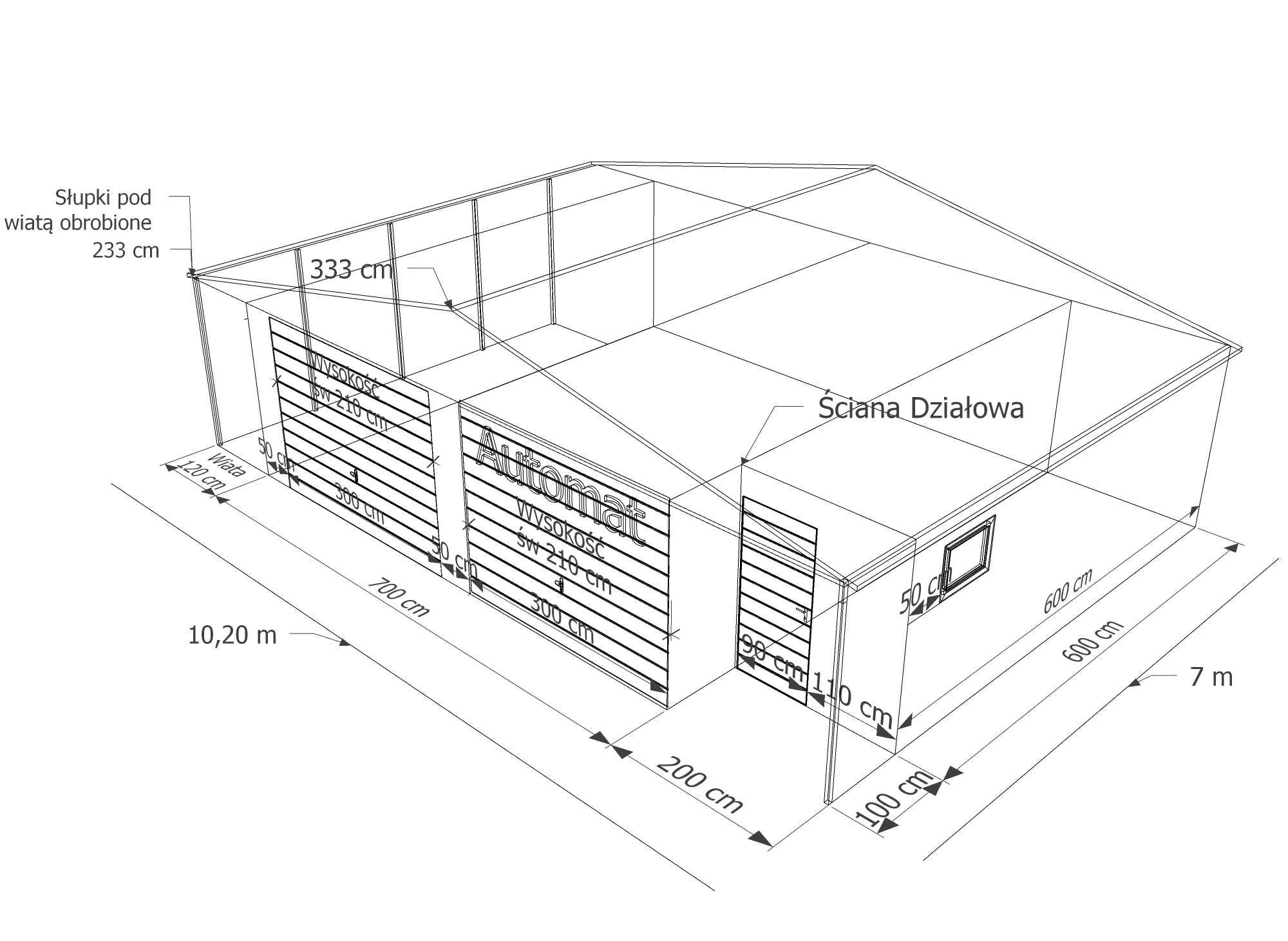 Garaż Blaszany Drewnopodobny Projekt+Wizualizacja Gratis 9x6 6x6 7x6