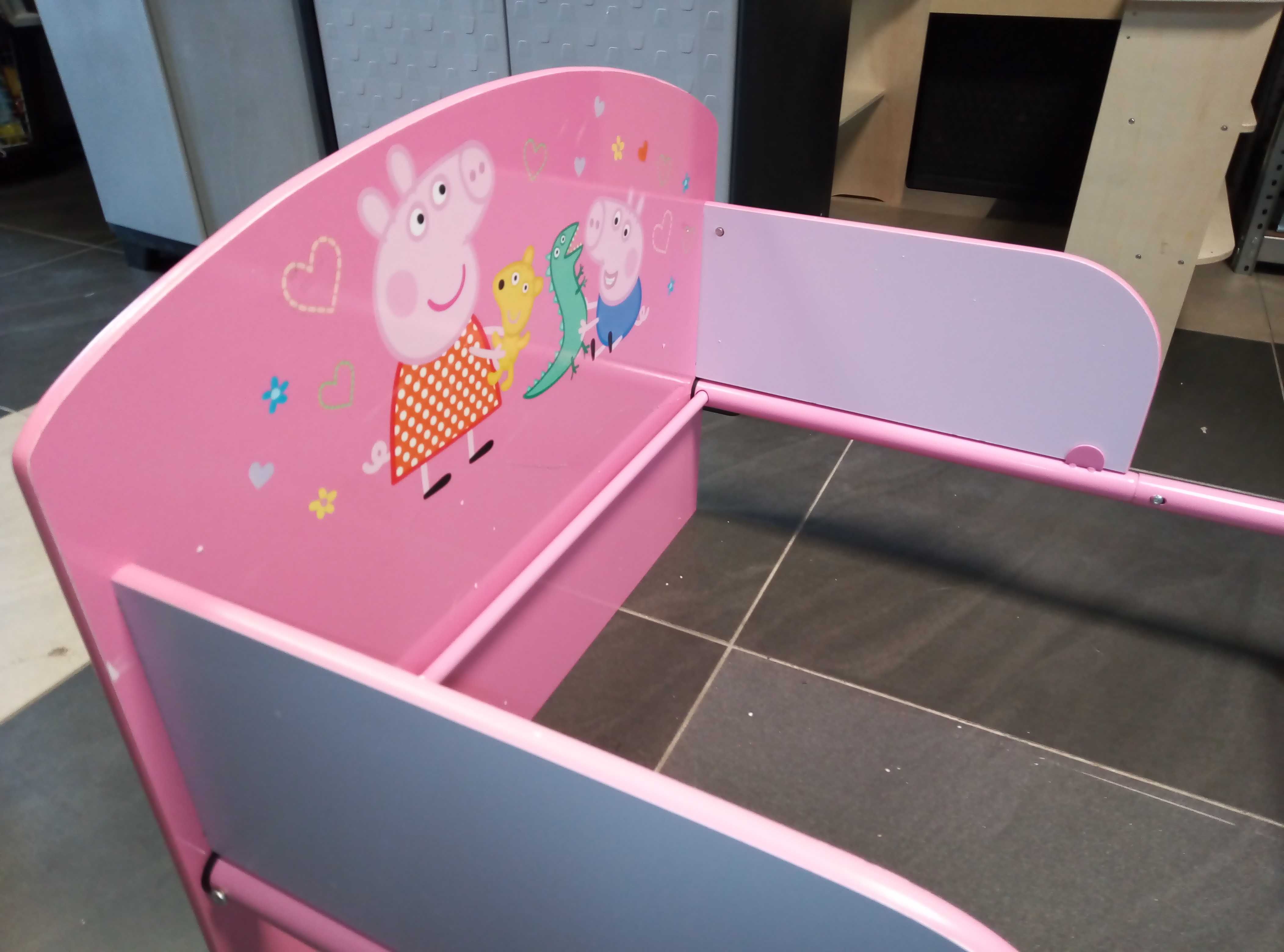 Łóżko dziecięce stelaż drewniane różowe Peppa Pig dla dziewczynki