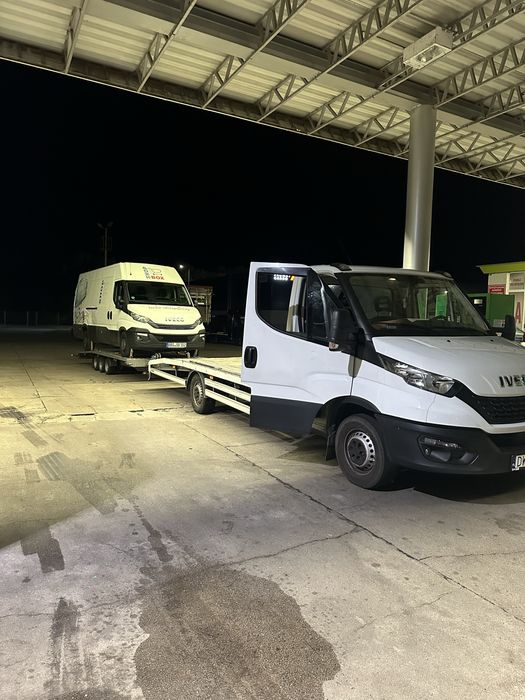 Wynajem Przyczep platforma laweta 4,5 5,5m 8m 8,5m  na dwa auta 3,5Dmc