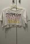 Crop top z napisem, rozmiar XXS