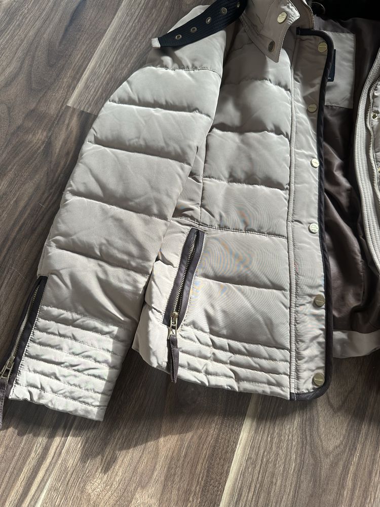 Kurtka Zara Basic puchowa M 38 beżowa PUCH damska zimowa
