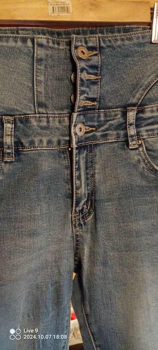 Jeansy damskie z wysokim stanem rozm.38