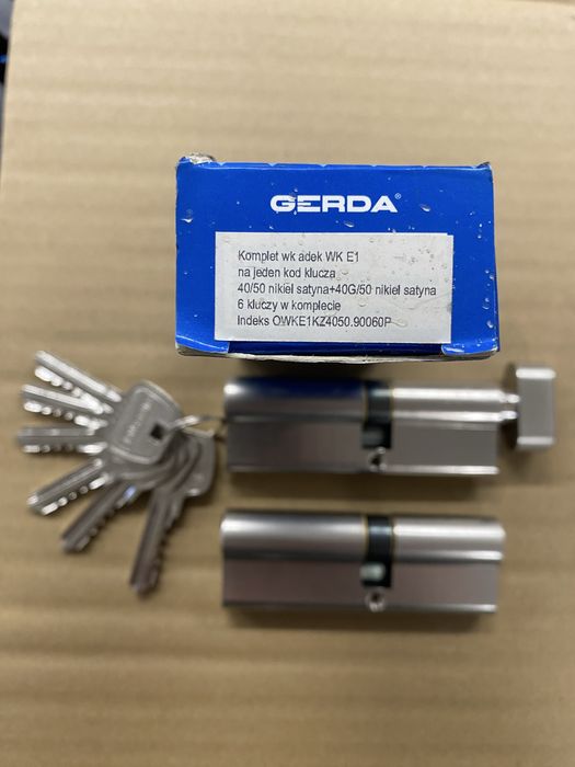 Komplet wkladek gerda na jeden klucz