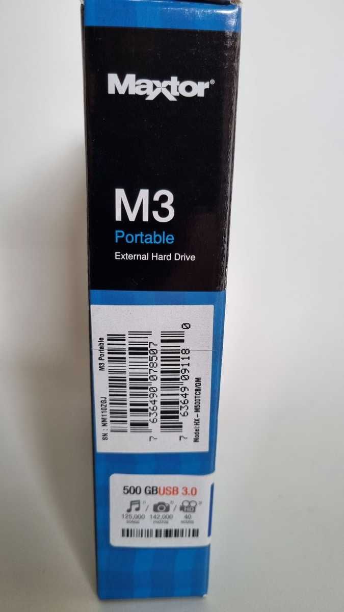 Maxtor M3 500GB Portable nowy dysk zewnętrzny USB 3.0 STSHX-M500TCBM