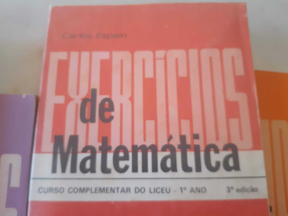 Exercícios matemática, 5 vols, c.complementar liceu, 1977/78