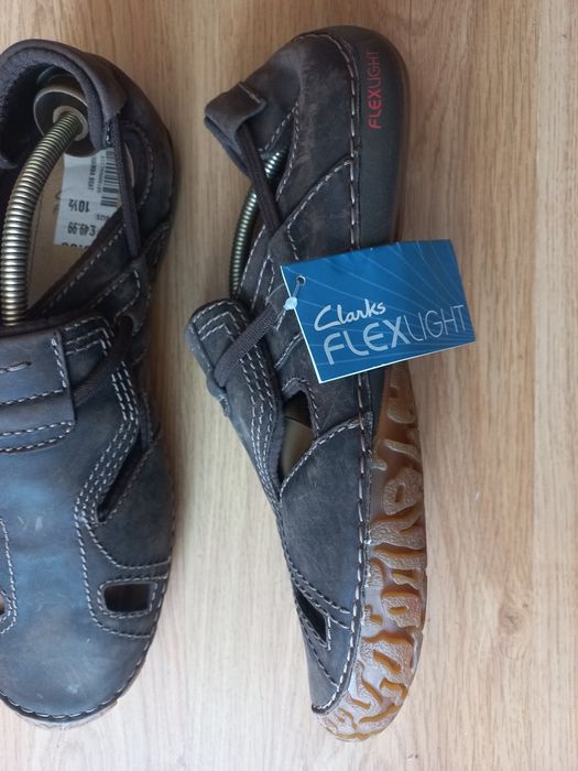 Мужские новые кожаные летние мокасины Clarks 45 p.