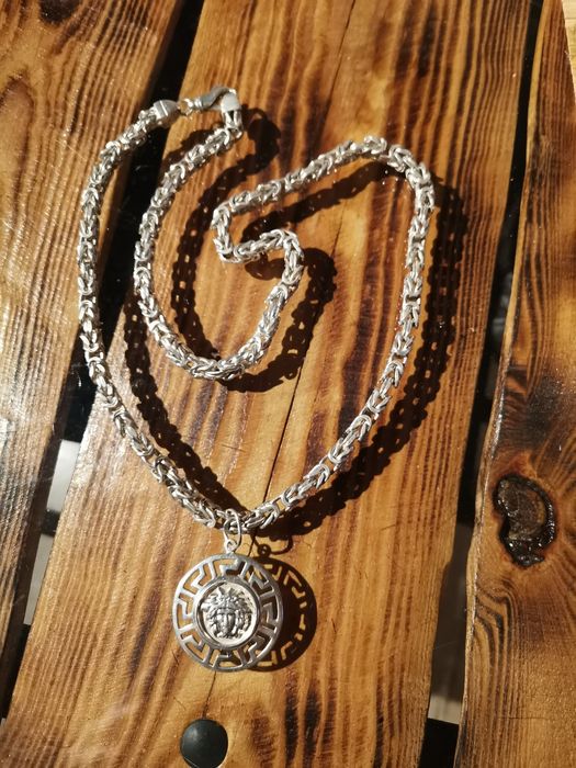 Srebrny łańcuszek splot królewski