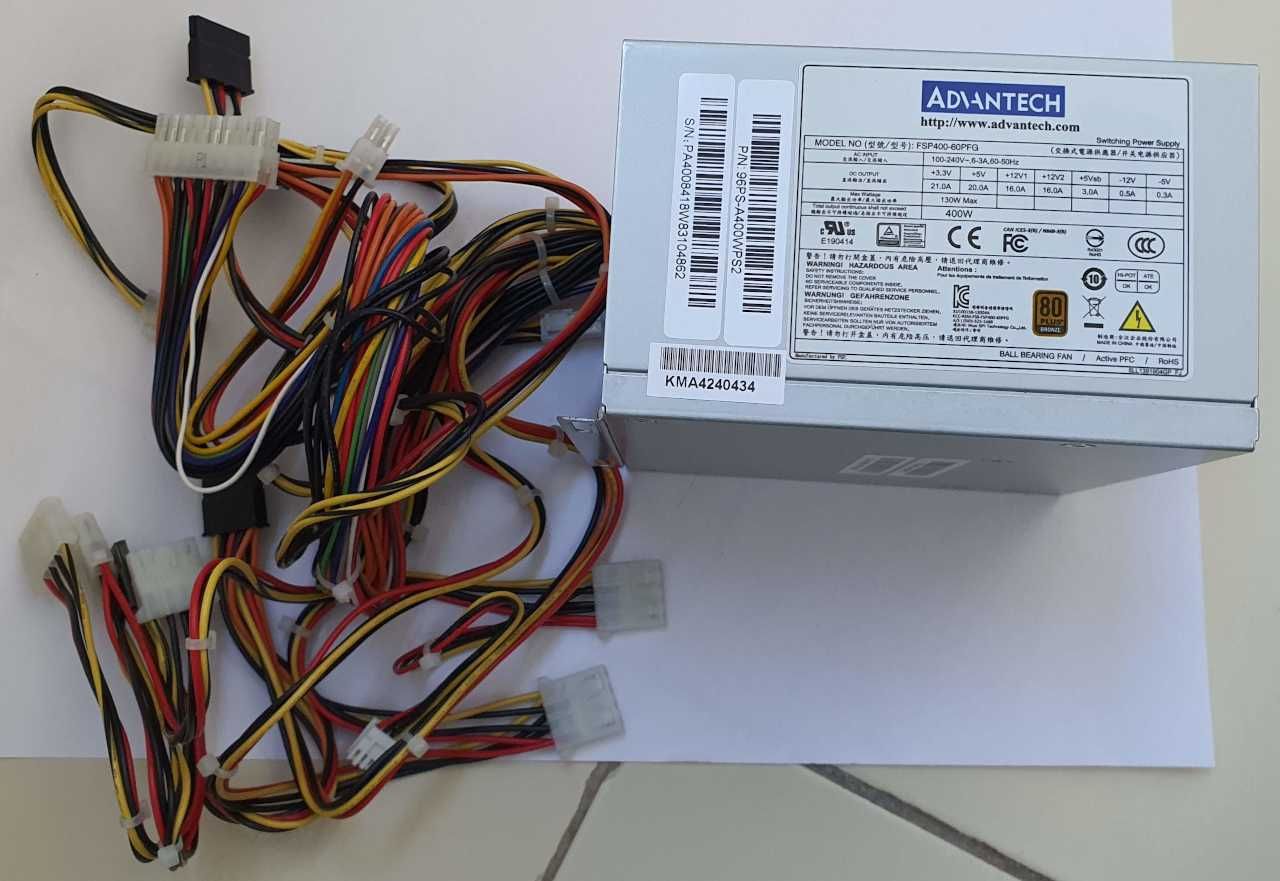 Fonte alimentação ATX PSU robusta Advantech 400W 80Plus Bronze