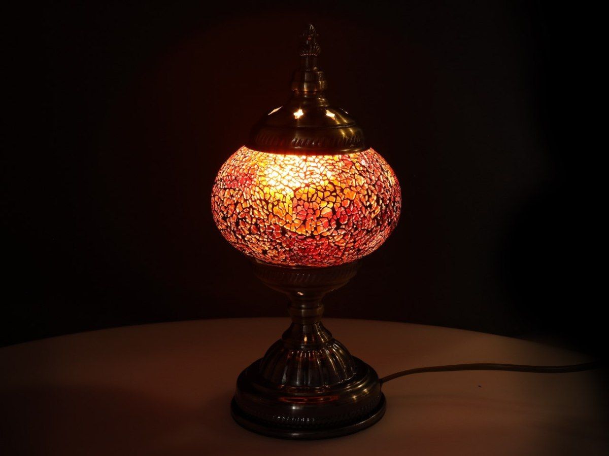lampa stołowa - klosz pojedynczy, wielokolorowy