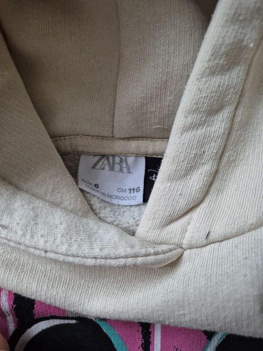 Długa bluza z kapturem tunika sukienka Zara 116 używana Myszka Minnie