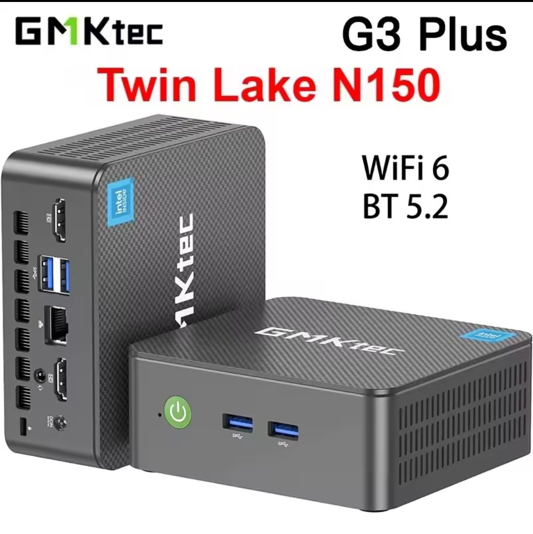 Мини ПК GMKtec G3 N100 16/512.G3Plus N150 Twin Lake 8/256