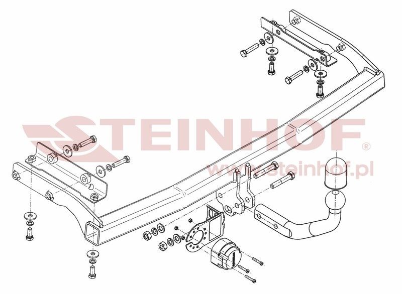 HAK HOLOWNICZY + Wiązka 7 pin do Nissan Note od 2006 do 2013