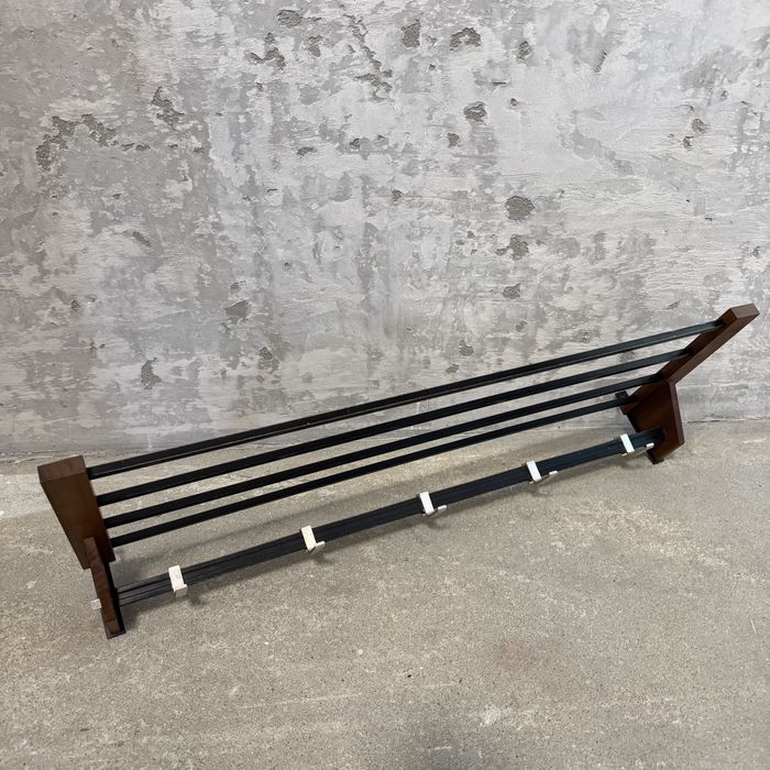 Tekowy wieszak ścienny – vintage / mid-century