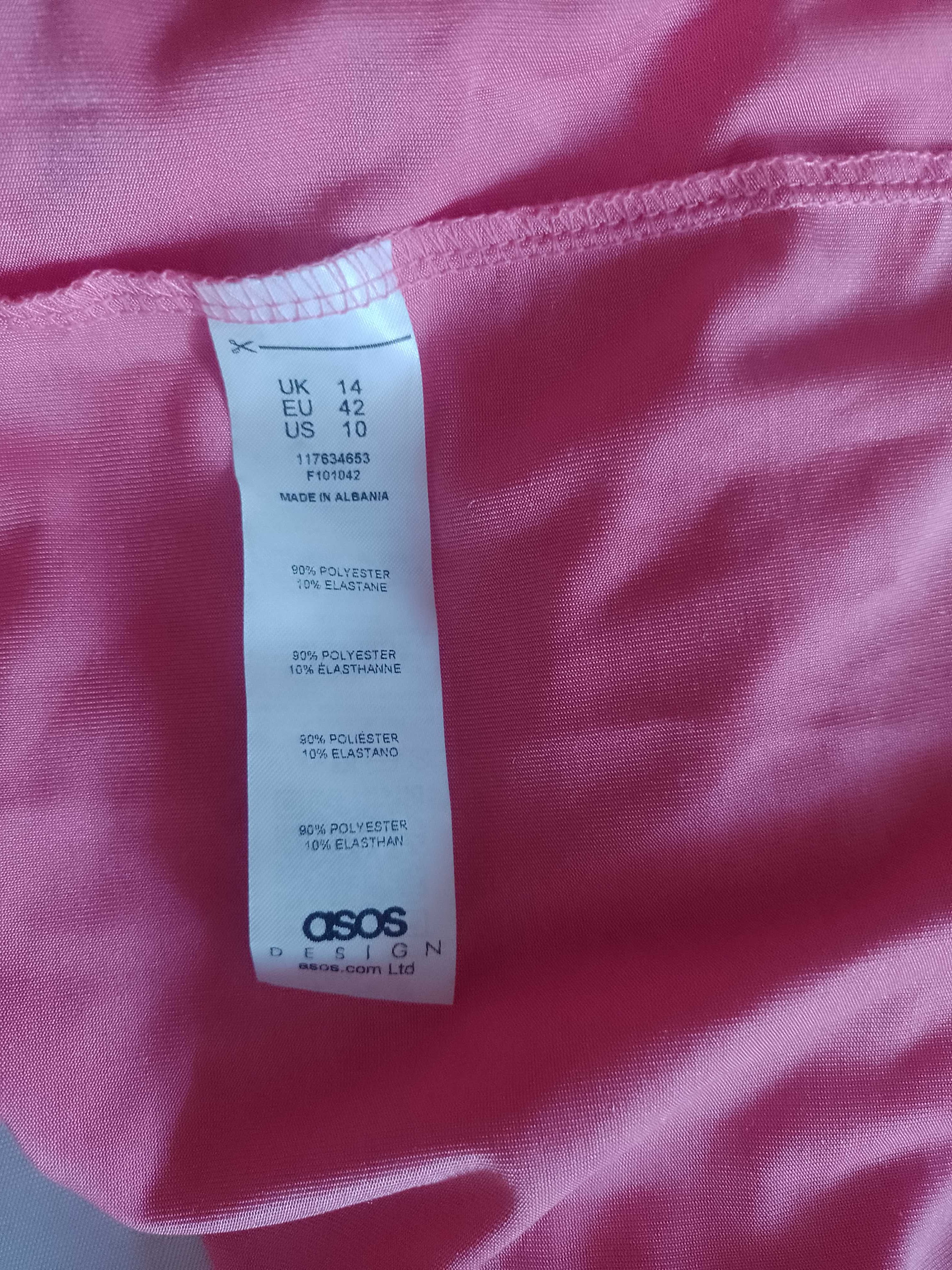 (42/XL) ASOS/Długa, różowa sukienka letnia z Londynu, NOWA