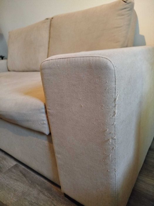 Sofá cama de 2 lugares em tecido - cor bege
