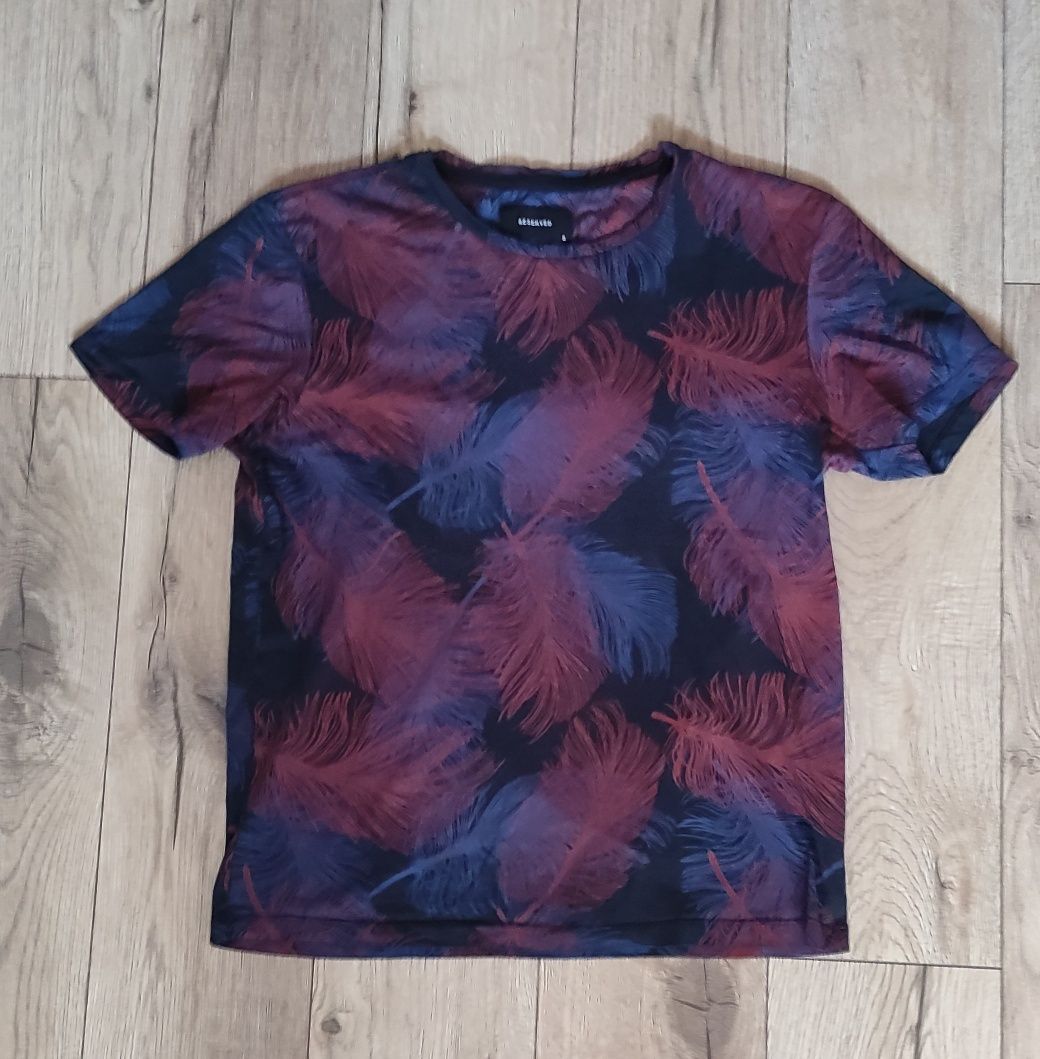 Koszulka t-shirt męski piórka Reserved S