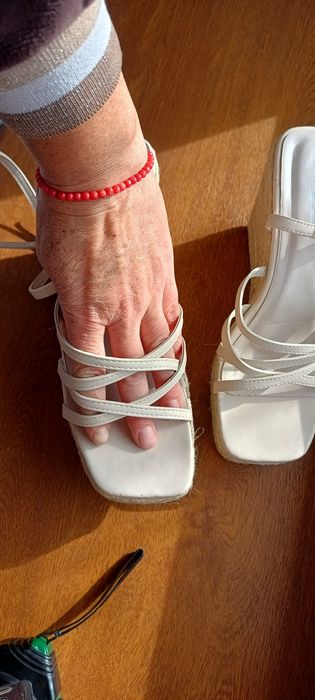 Mulanka espadryle na koturnie.skóra damskie