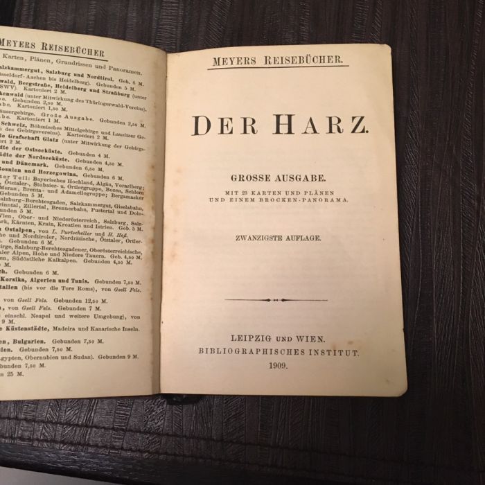 książka w języku niemieckim z 1909 roku tytuł HARZ