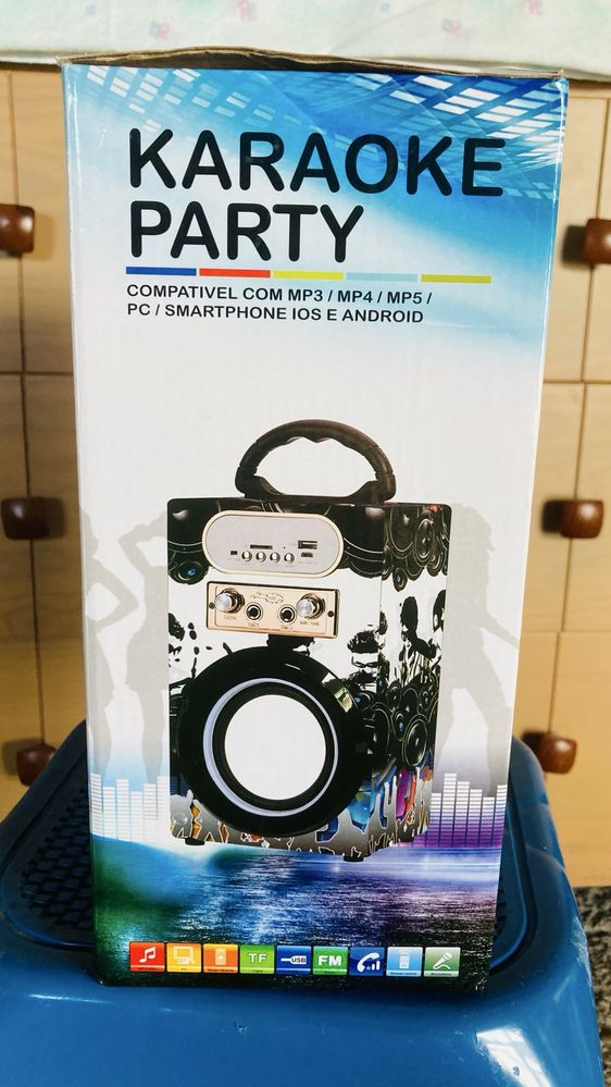 Karaoke party com microfone
