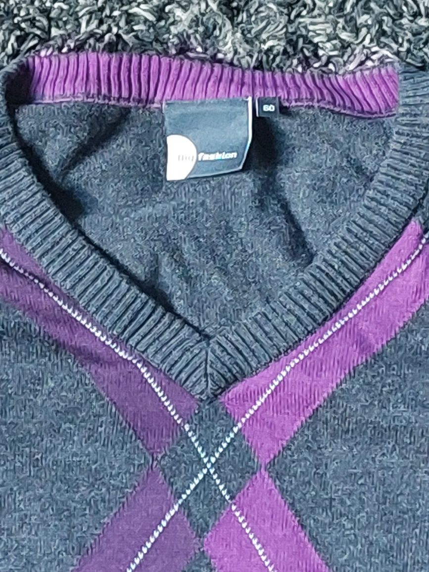 Sweter fashion w romby rozmiar 2xl/60