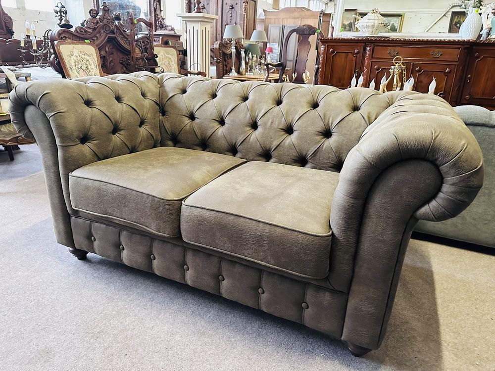 JAK NOWY :) Komplet chesterfield 3+2 w odealnym stanie :)