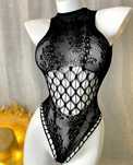 Bodystocking koronka siatka
