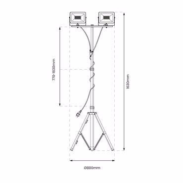 Naświetlacz Led halogeny na statywie 2 x 30W budowlany Eko-Light Bobby