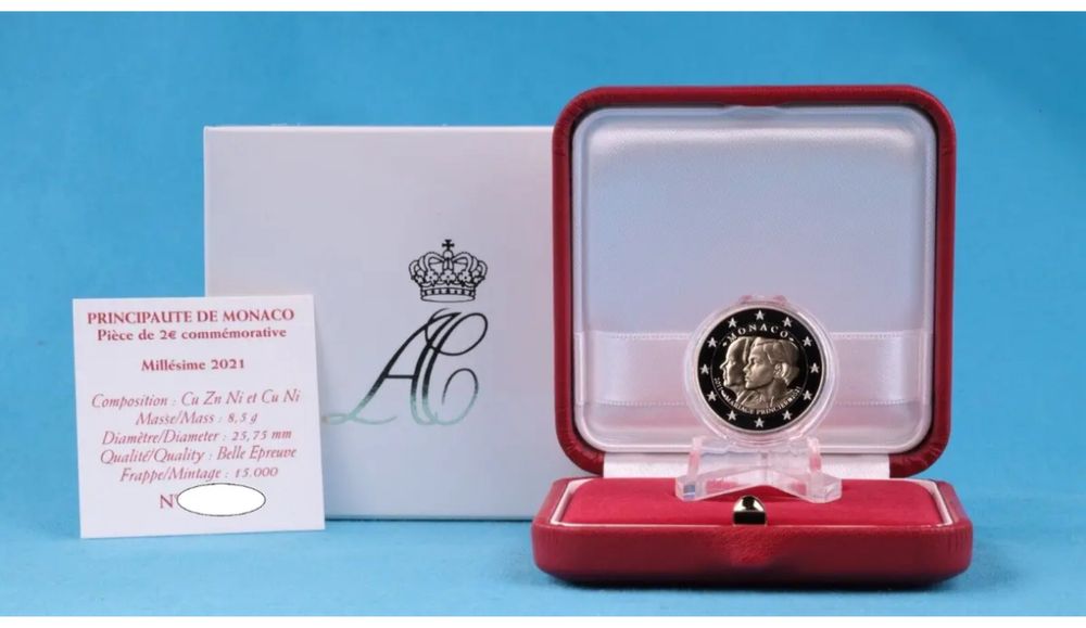 Moeda 2euros Monaco 2021 proof