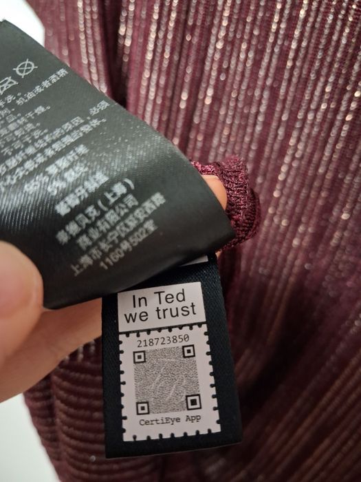 Ted Baker bordowa bluzka połyskującą damska M