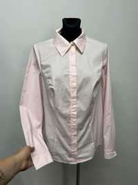 Różowa koszula elegancja biurowa do pracy z kołnierzykiem L