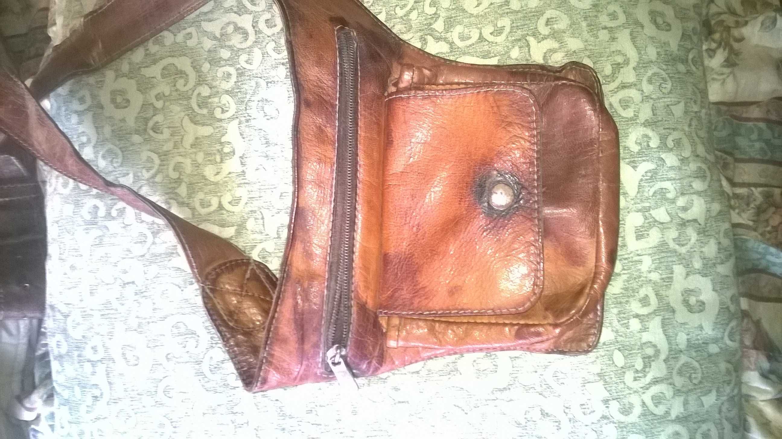 Bolsa de Cintura/Ombro Cabedal Vintage