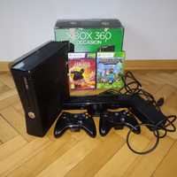 Xbox 360 slim black +2 gry