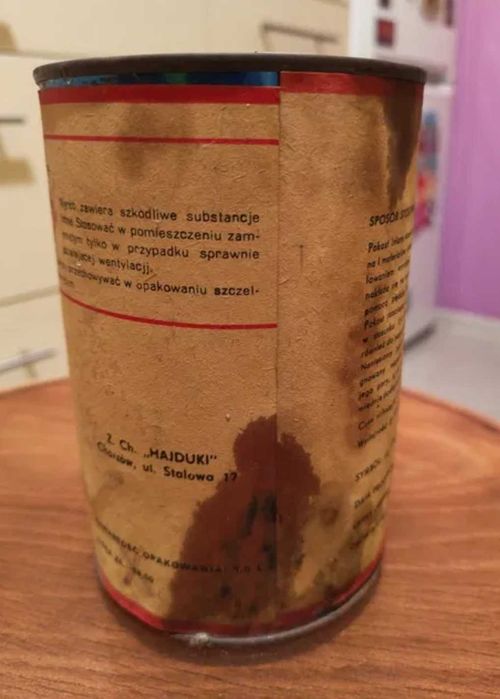 Pokost lniany puszka z 1982 roku! 1L Kapsuła czasu