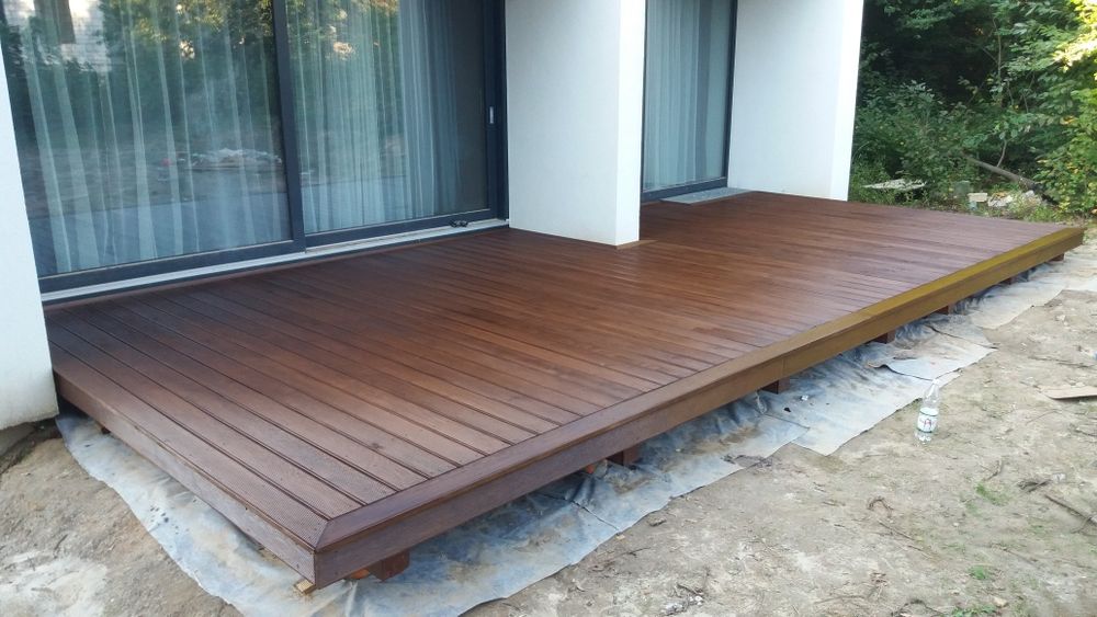 Tarasy drewniane taras z drewna dowolny wymiar montaż deski tarasowej