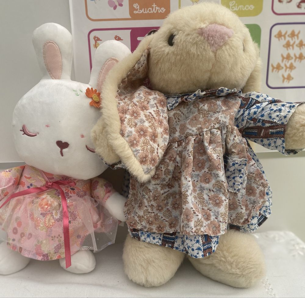 Bonecos coelhinhos Familia de Peluche Coelho