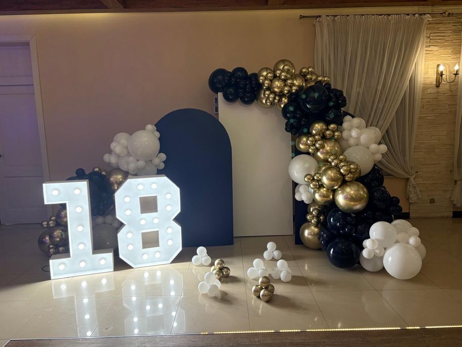 Wynajem stelaży koło, łuki, kwadrat, ścianka cekinowa