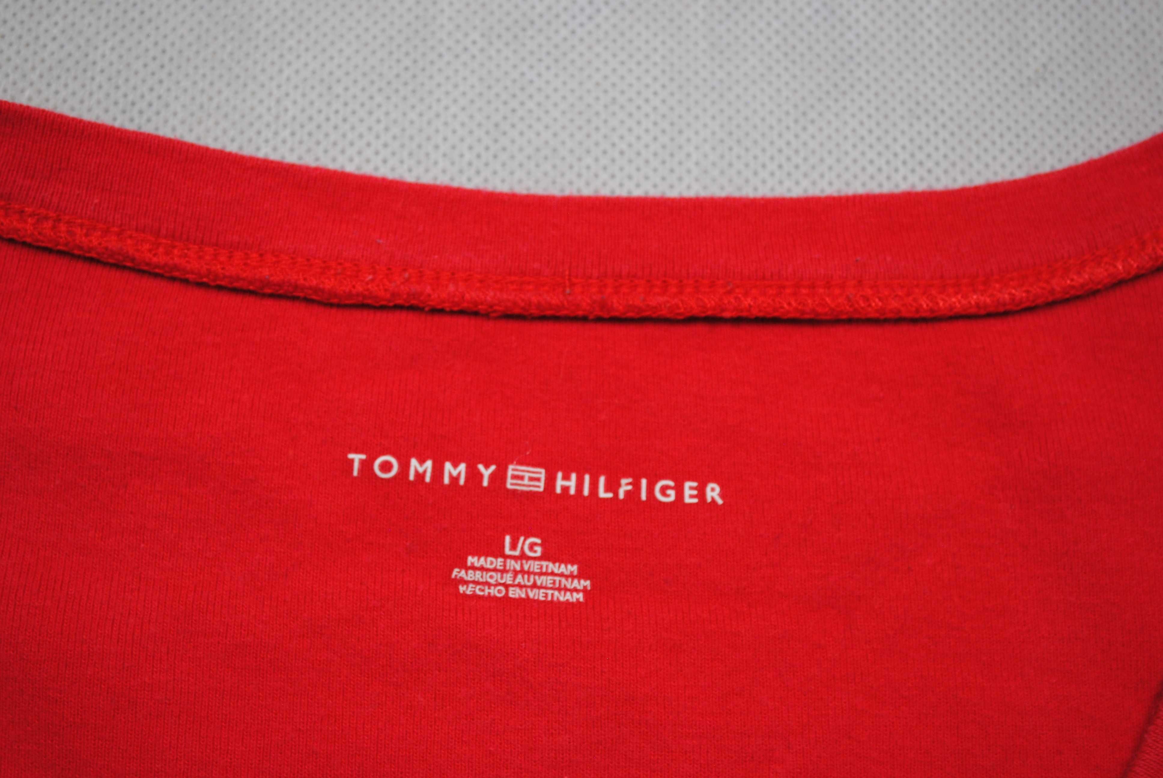 Tommy Hilfiger T-Shirt Koszulka Damska RÓŻOWA PASKI Logo Klasyk M L