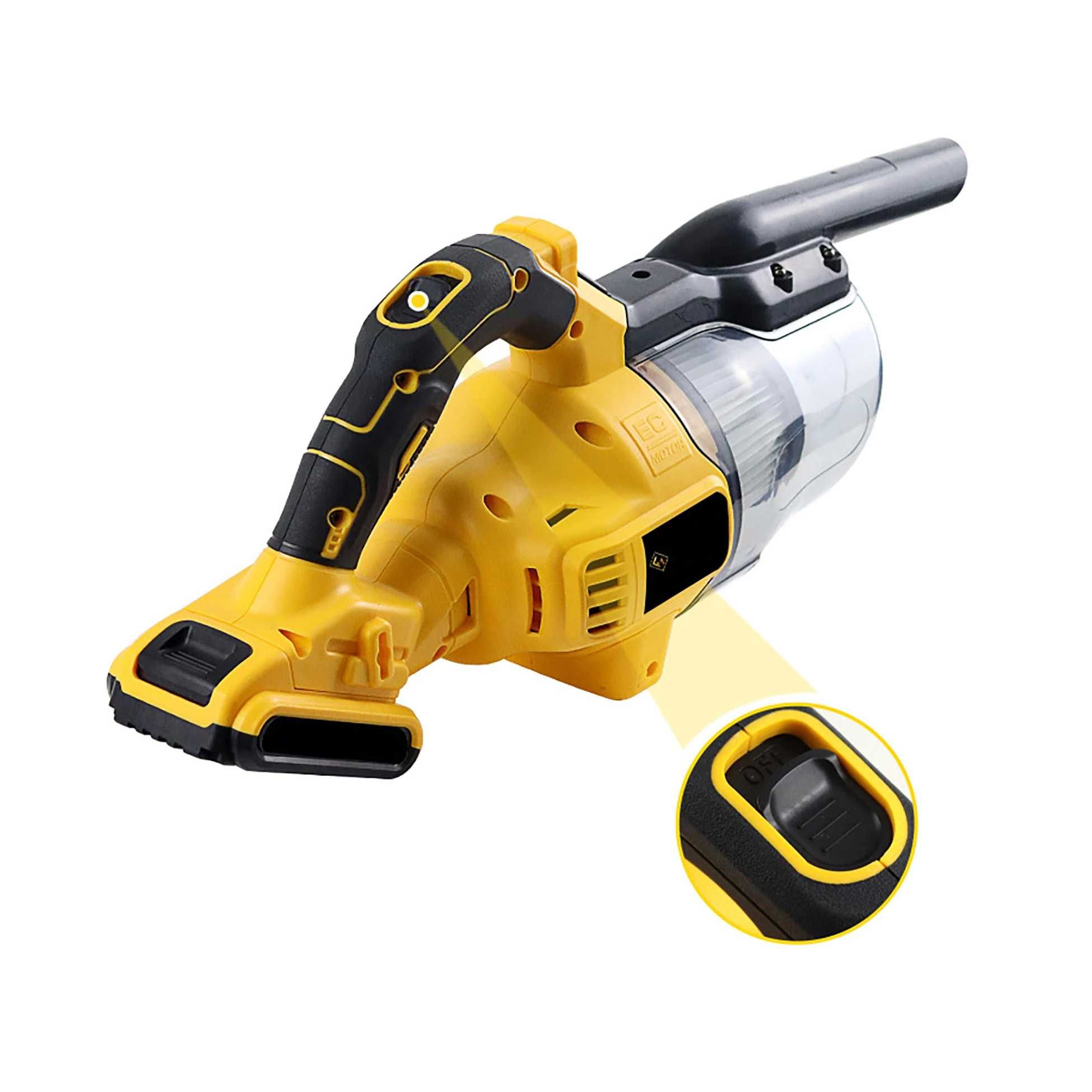 Duży odkurzacz ręczny kompatybilny z aku dewalt z końcówkami