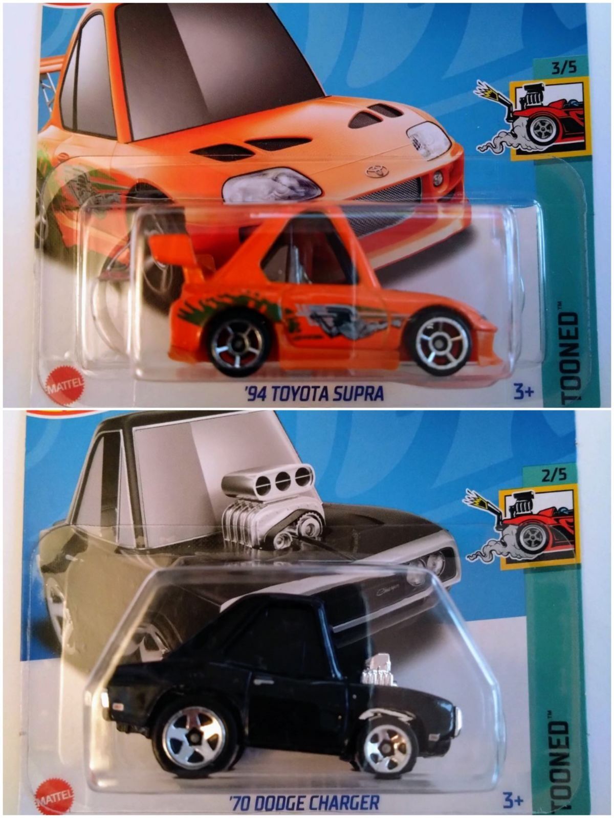 Hot Wheels Fast & Furious Toyota Supra 94 i Dodge Charger  70