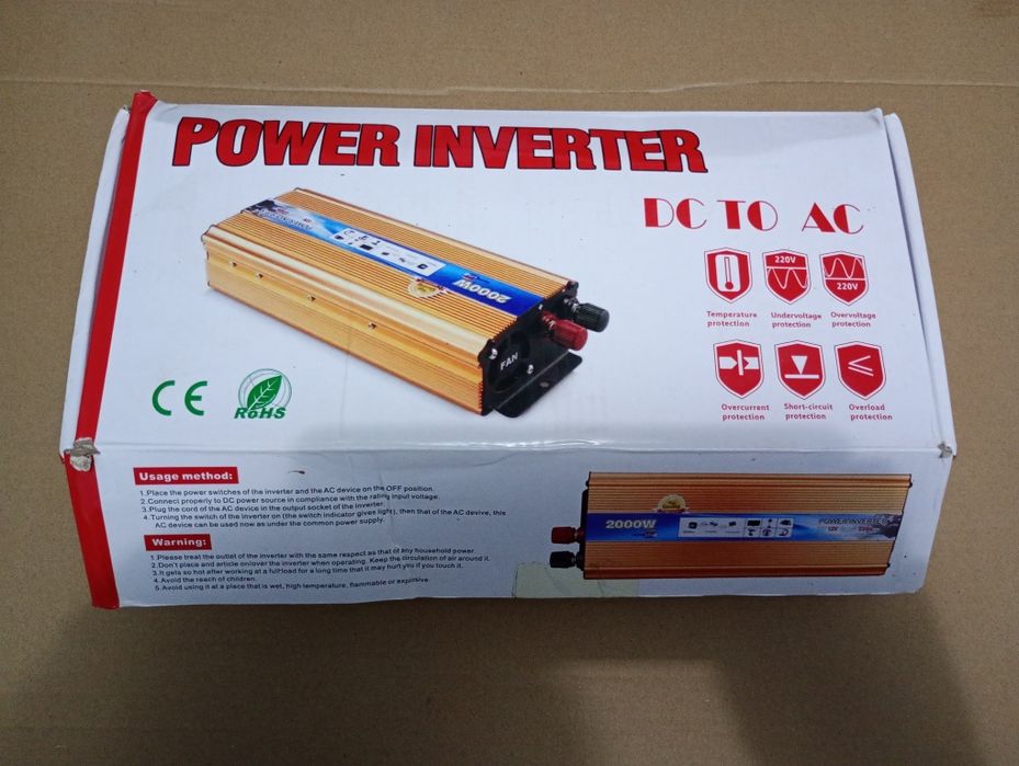 Інвертор 12V 220V EAFC Power Inverter DC to AC 12V to 22