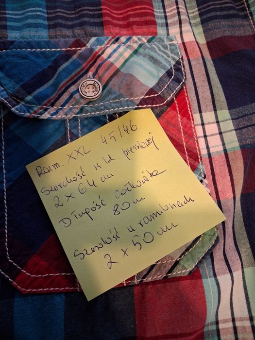 Męska koszula w kratkę rozm45