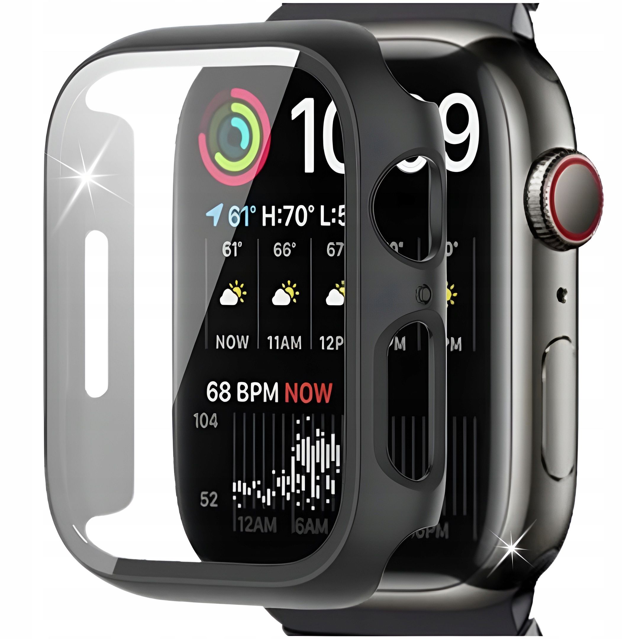 Etui + Szkło Do Apple Watch 7/8/9 45 Mm 2W1 Obudowa Nakładka Case