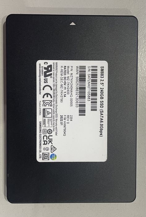 Dysk SSD Samsung SM883 240GB 2,5"