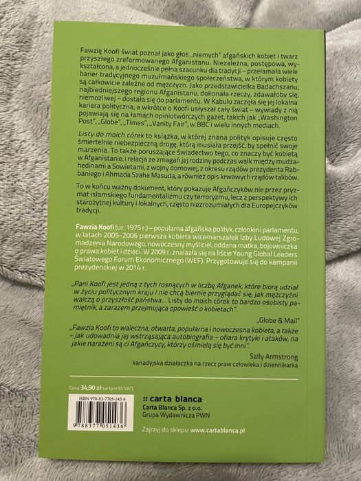 “Listy do moich córek” Fawzia Koofi