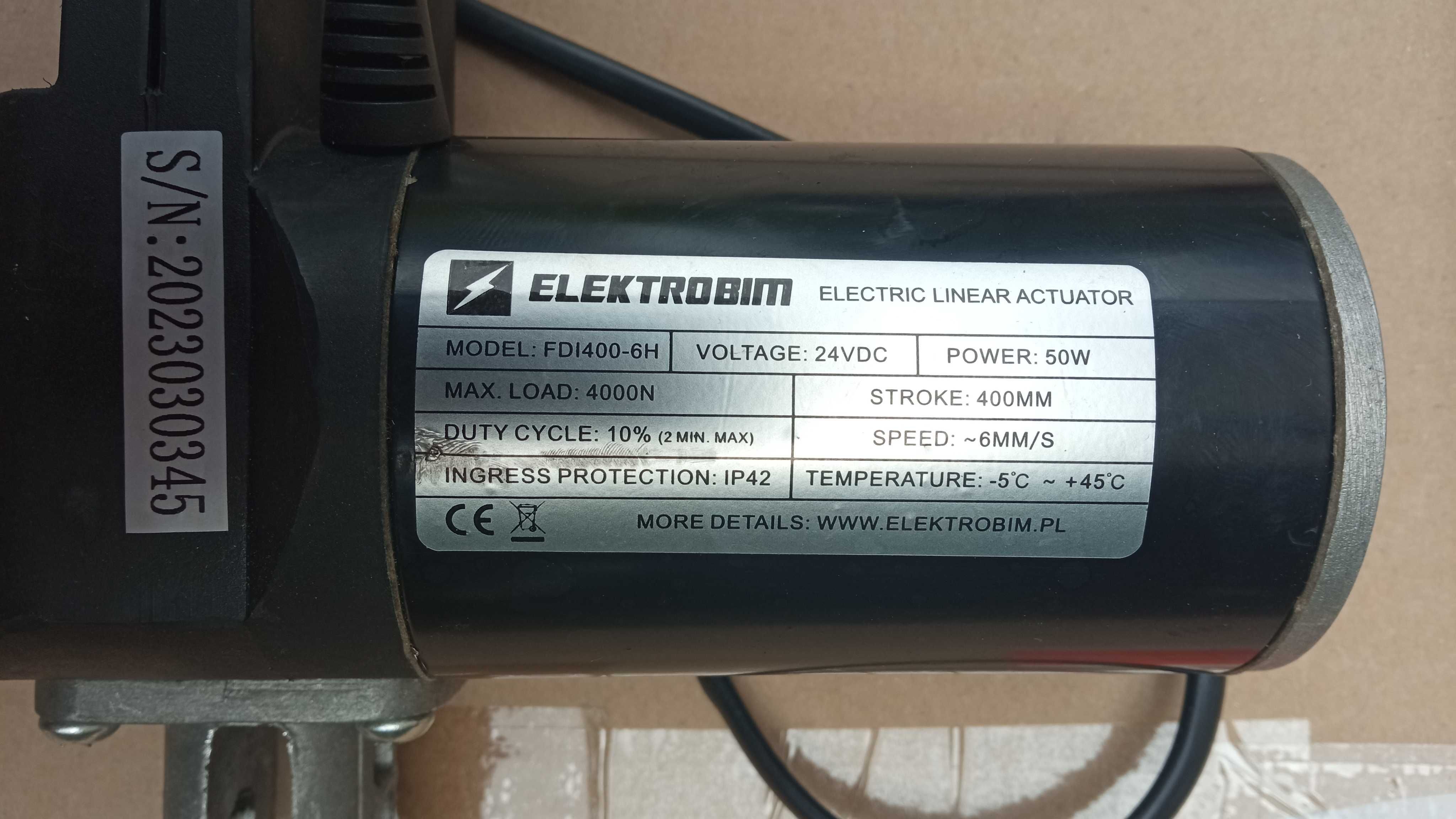 Siłownik elektryczny ELEKTROBIM FDI400