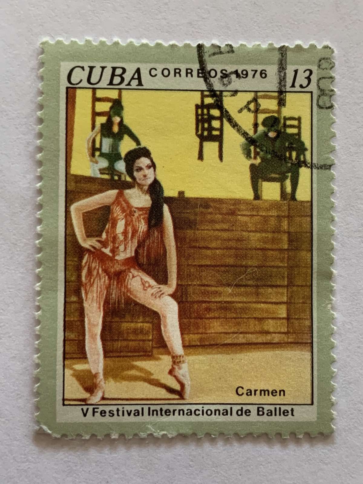 Марки почтовые CUBA correos 1976. Набор 6 шт.