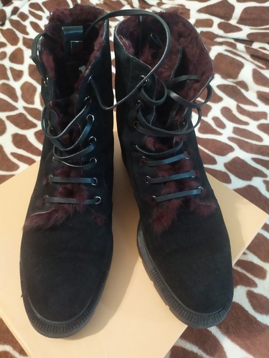 Зимові замшеві жіночі ботінки черевики, розмір 39